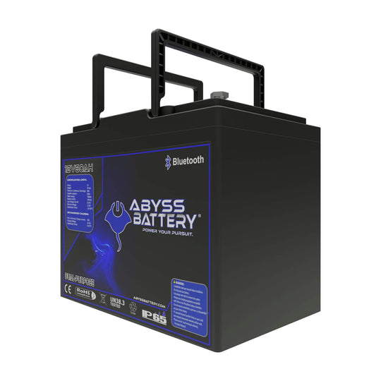 ABYSS® 12V 60Ah Dual Purpose Lithium Marine Battery for boats and vehicles.
