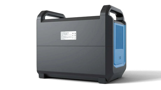 ABYSS® 1600W Portable Power Station with dual handles and blue panel, ideal for outdoor and emergency use.