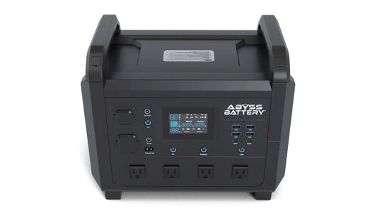 ABYSS® 1600W Portable Power Station with multiple ports and LED interface.