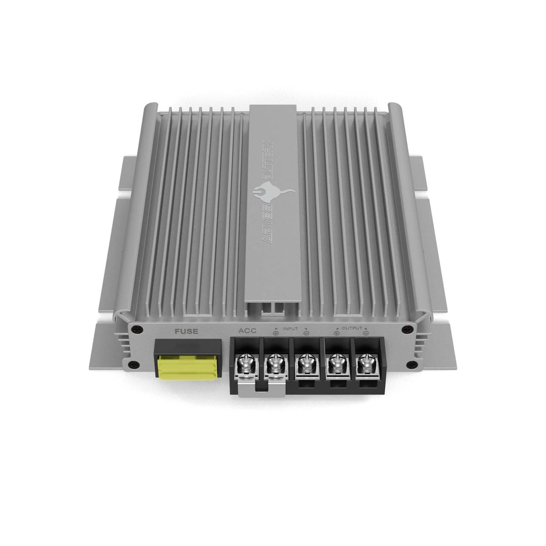 ABYSS® 600W converter, steps down 72V-36V to 12V for golf cart batteries, seamless integration.