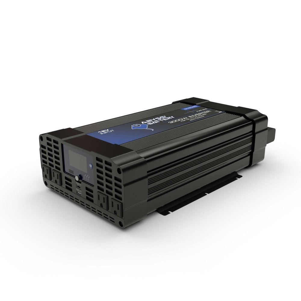 Marine inverter 3000W ABYSS® 12V DC to AC, pure sine wave technology, black finish.