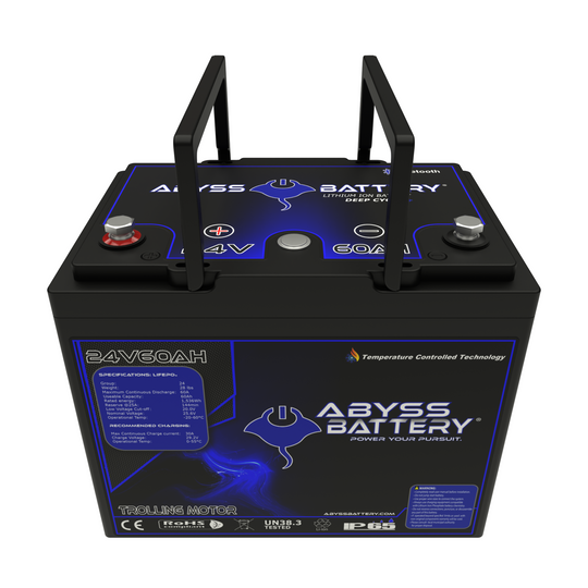 24 volt trolling motor battery - ABYSS® 24V 60Ah Lithium Marine Deep Cycle Battery for boats.