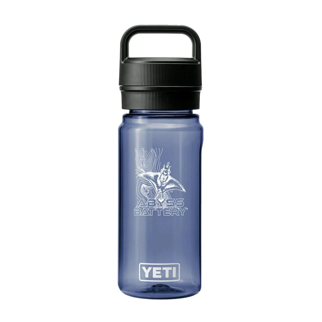 Navy blue ABYSS YETI Yonder® 20 oz water bottle, BPA-free recycled plastic.