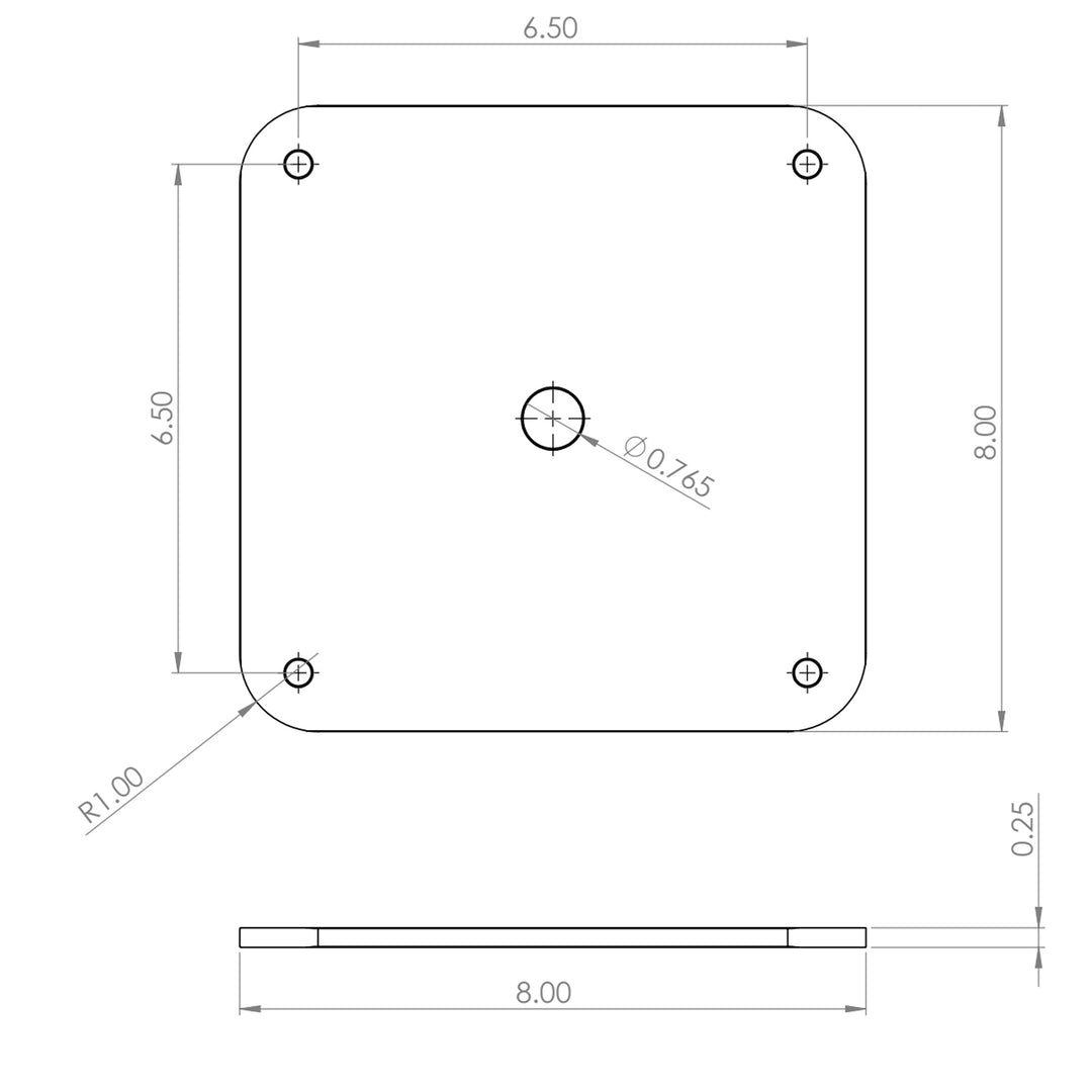 Sea Swivel heavy duty swiveling mount technical drawing.