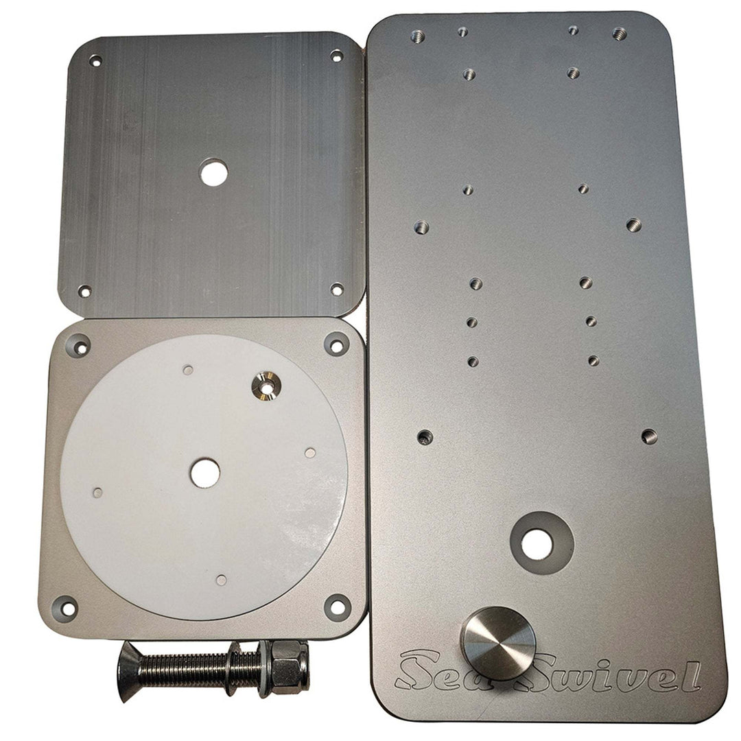 Heavy-duty Sea Swivel mount parts for safe trolling motor adjustments.