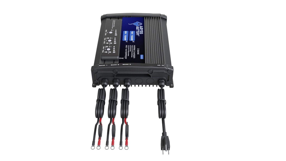 ABYSS 3 Bank 12V/36V On-Board Marine Lithium Battery Charger for multiple battery types.