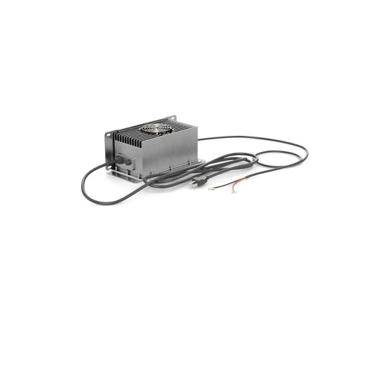 ABYSS® 48V 15A Lithium Golf Cart Battery Charger with cables, compact design.