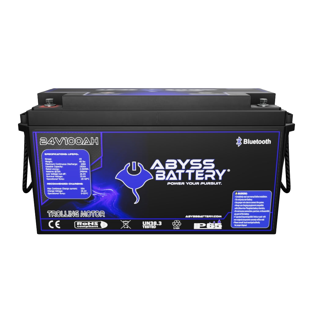 24V 100Ah Lithium Trolling Motor Deep Cycle Marine Battery – Abyss Battery