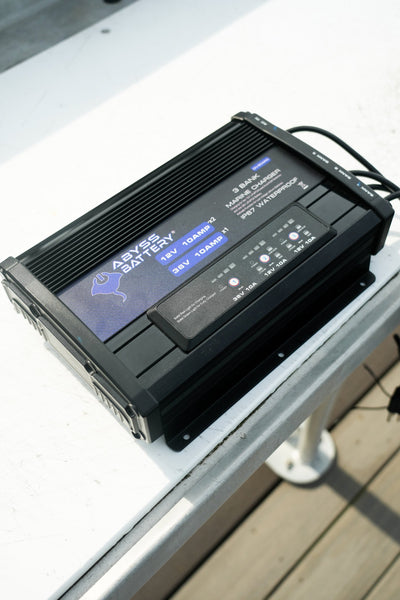 On-board 12V and 36V lithium battery charger.