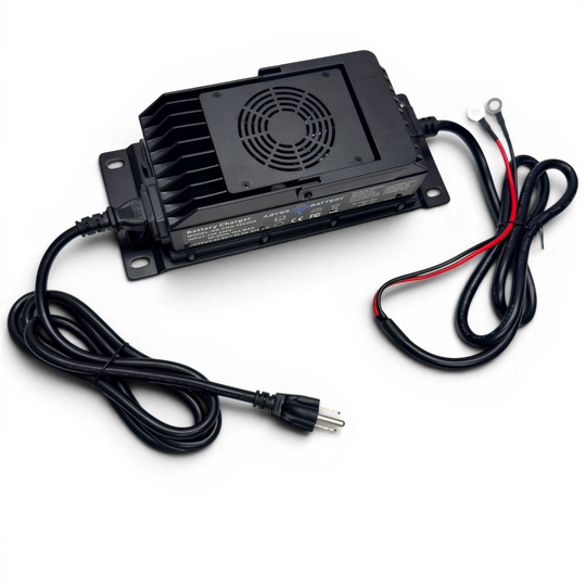 Best 12V 40Amp Marine Battery Charger that can charge lithium, AGM, and Lead Acid. 