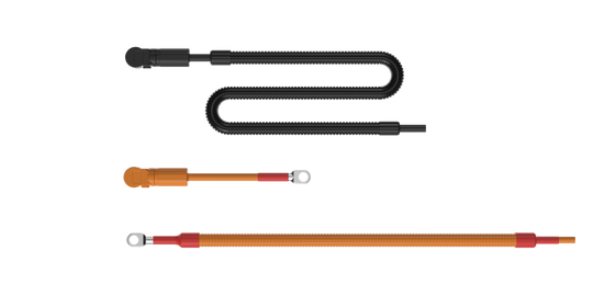INFINITE™ Cable Kit bundle with three marine-grade power cables for SEAL™ battery, SHARK™ DC-DC charger, and AC charger connections.