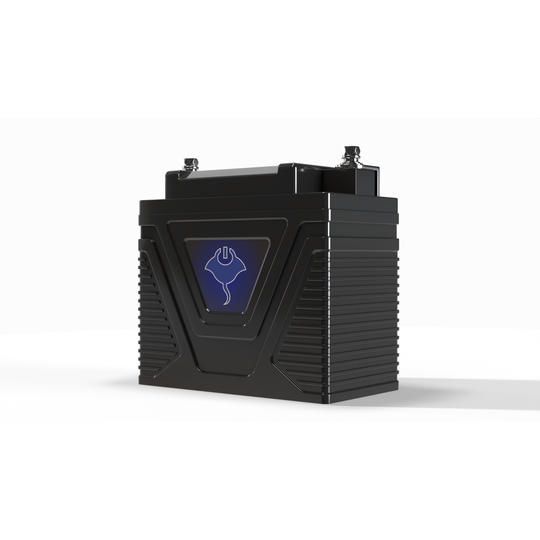 ABYSS 12V 12Ah Power Sport Lithium battery for jet skis, motorcycles, ATVs, and kayak electronics with dual-purpose starting and power output.
