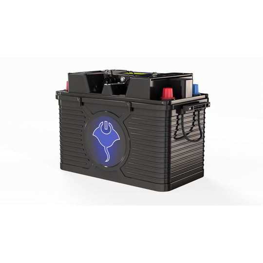 ABYSS 12V 220Ah NMEA 2000 dual-purpose marine lithium battery with IP67 sealed case and smart network integration