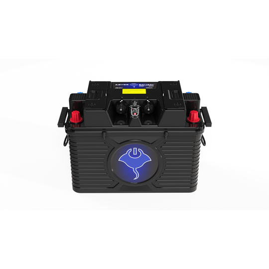 ABYSS® 24V 110Ah dual-purpose lithium marine battery with NMEA 2000 integration and IP67 waterproof rating