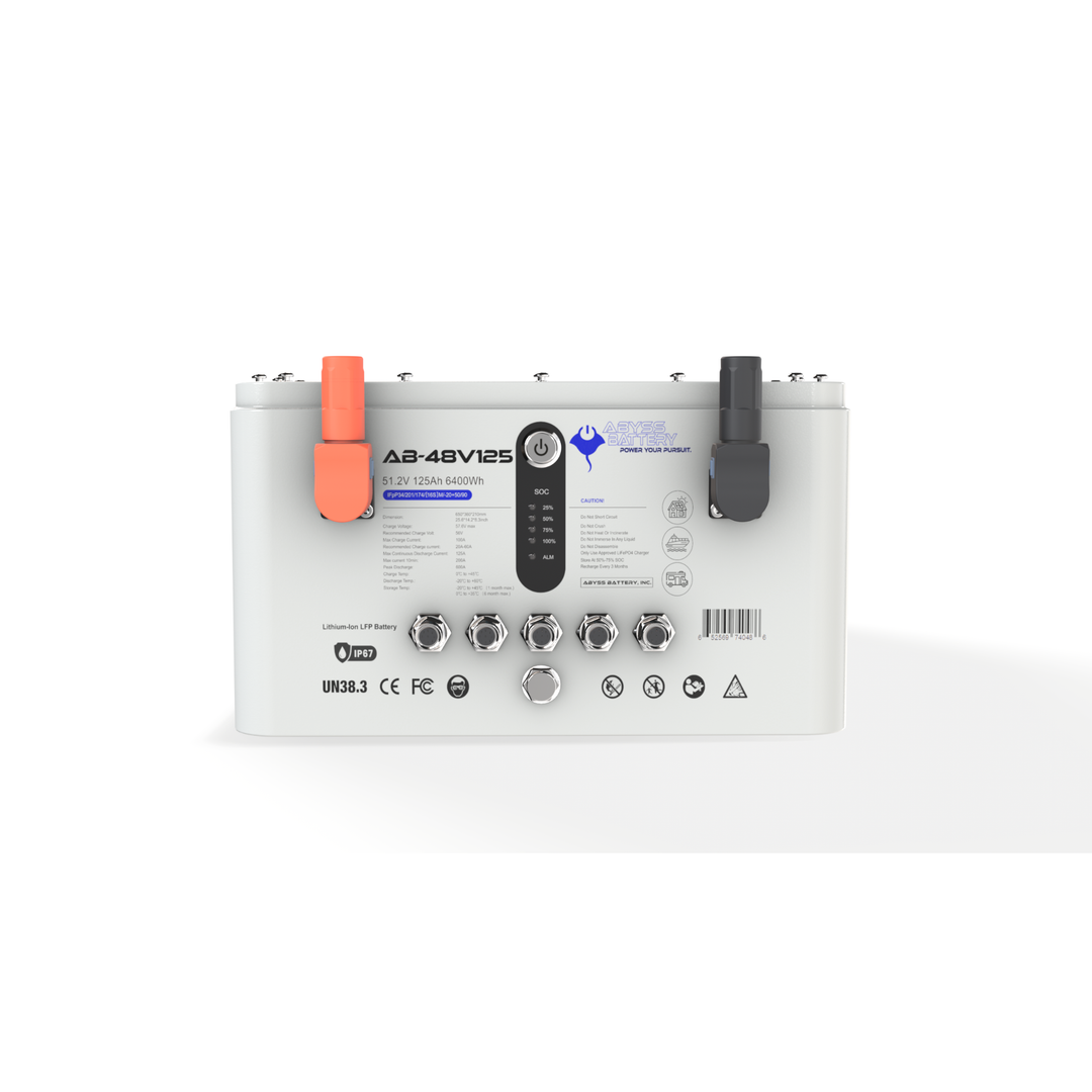 48V125Ah Lithium Marine House Battery with IP67 sealed enclosure and integrated battery management system for electric propulsion and high-demand marine loads