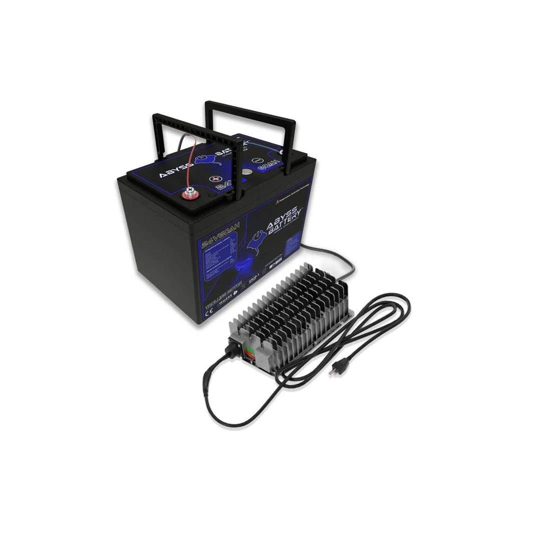 ABYSS® 24V 60Ah Trolling Motor Lithium Battery Kit with Charger.