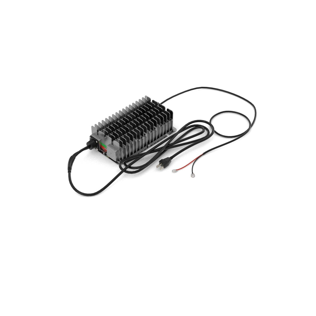 ABYSS® On-Board 24V High-Precision Marine Lithium Battery Charger with cables and protective features for trolling motor batteries.