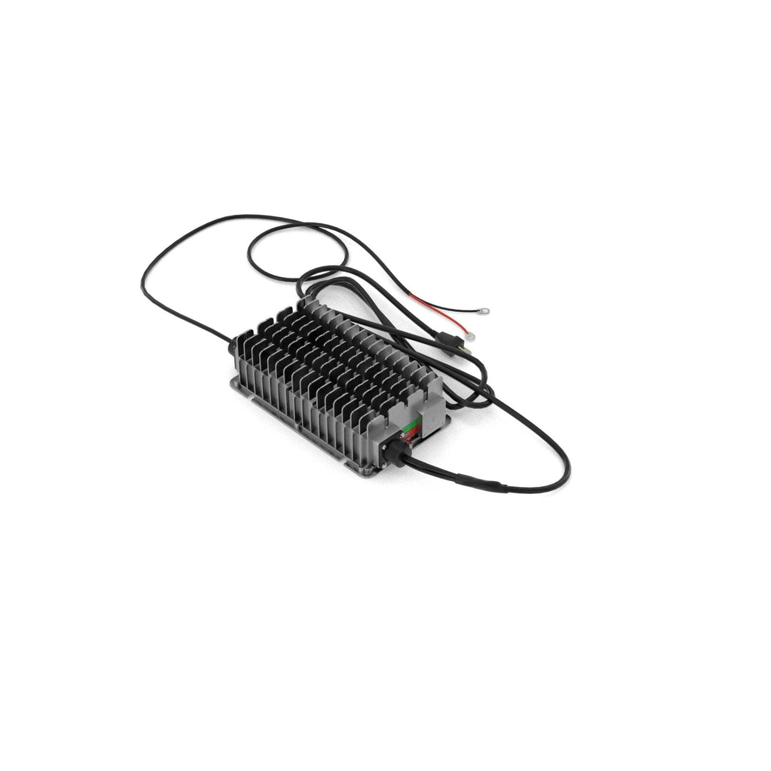 24 volt on-board marine lithium battery charger with cables, high precision, efficient charging, IP68 rating.