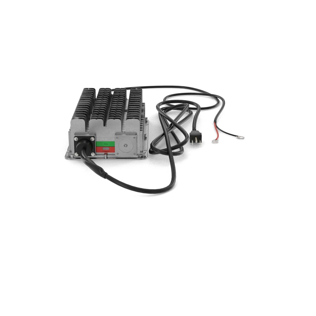 24 volt on-board marine lithium battery charger with cables and durable design.