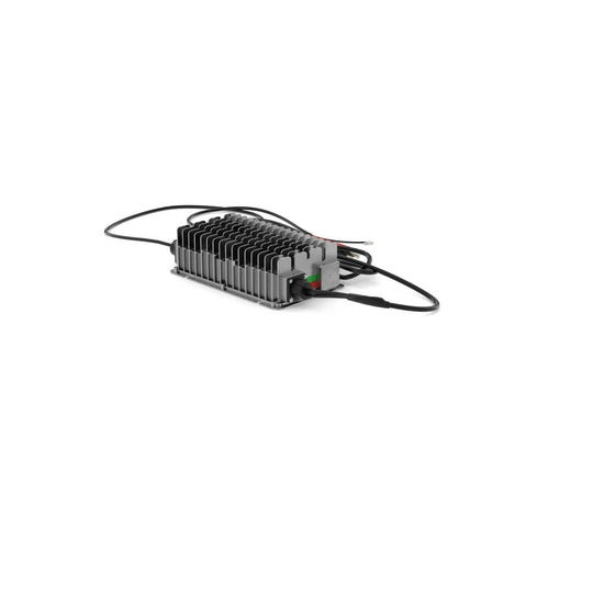 24V high-precision marine lithium battery charger with cables attached.
