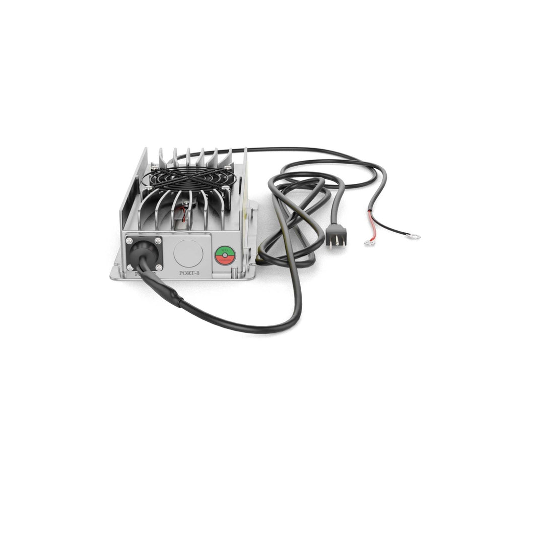 36V marine battery charger with cables, offering high-precision charging for lithium batteries.