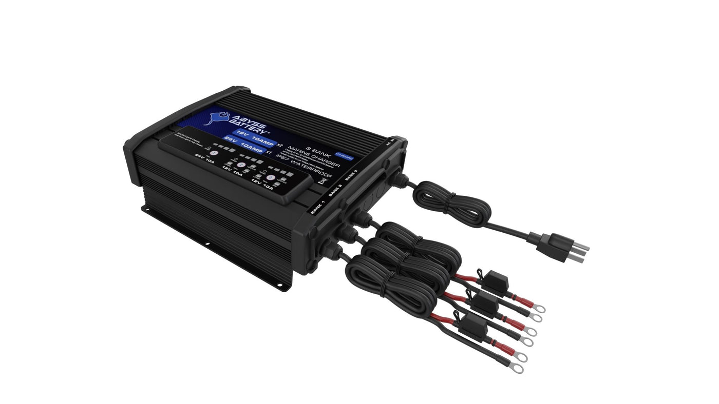 ABYSS® 3 Bank 12v/24v On-Board Marine Battery Charger