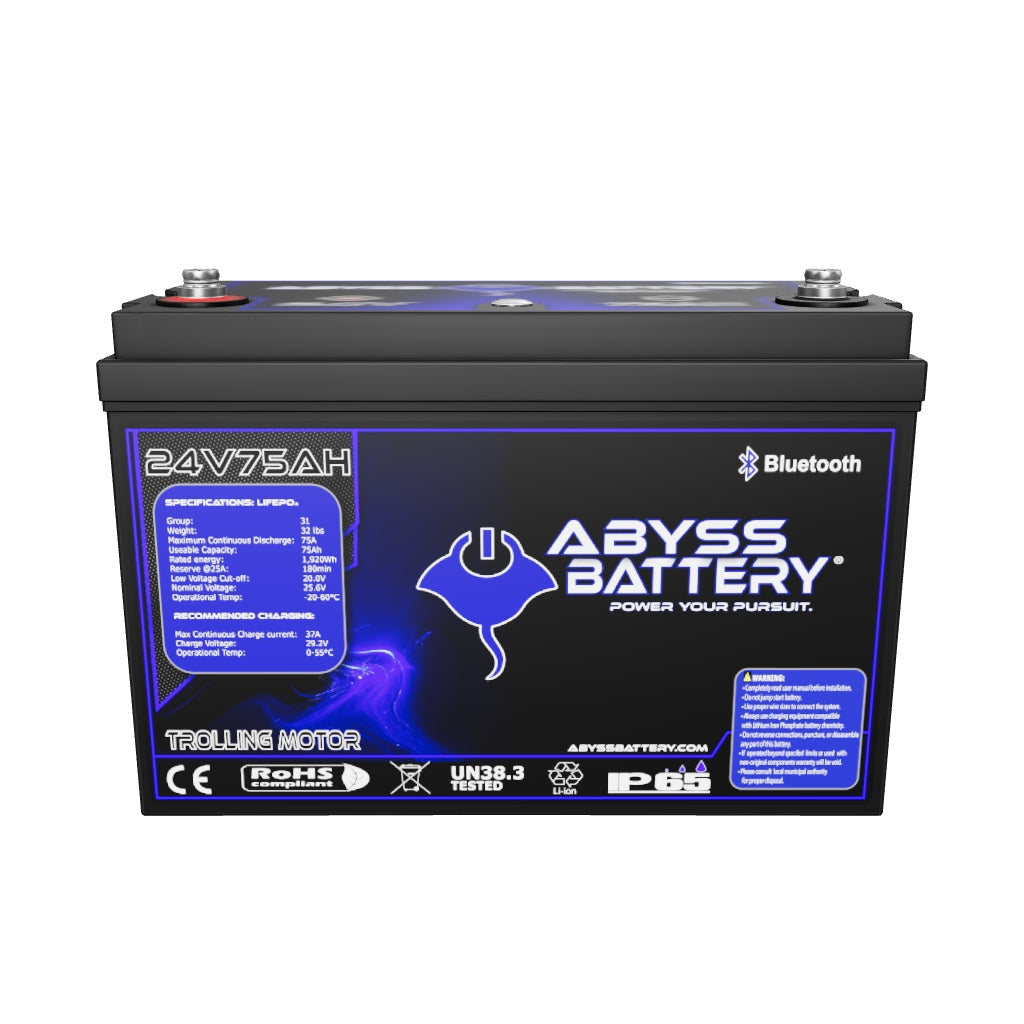 Abyss® 24V 75Ah Lithium Trolling Motor Battery
