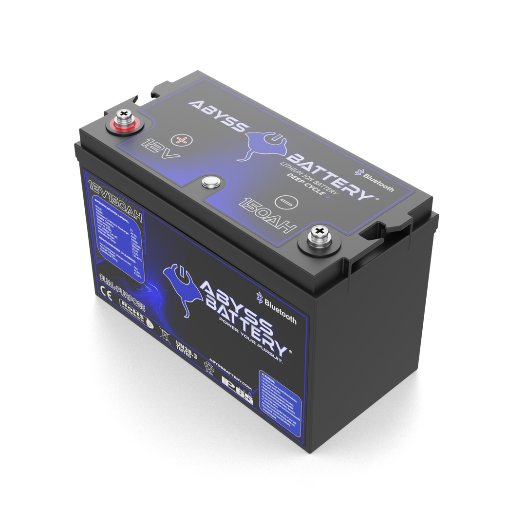 12V 150Ah dual purpose lithium marine battery with Bluetooth connectivity.