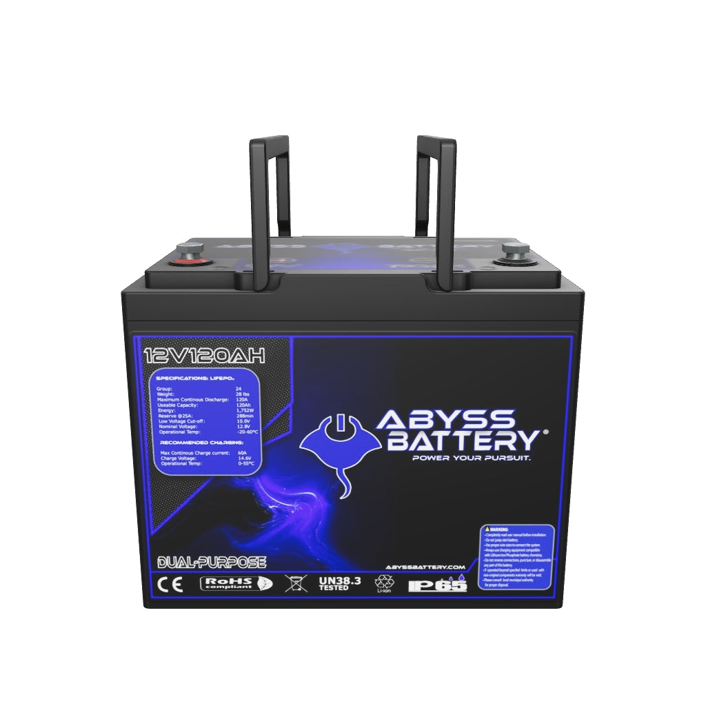 ABYSS® 12V 120Ah Dual Purpose Lithium Marine Battery