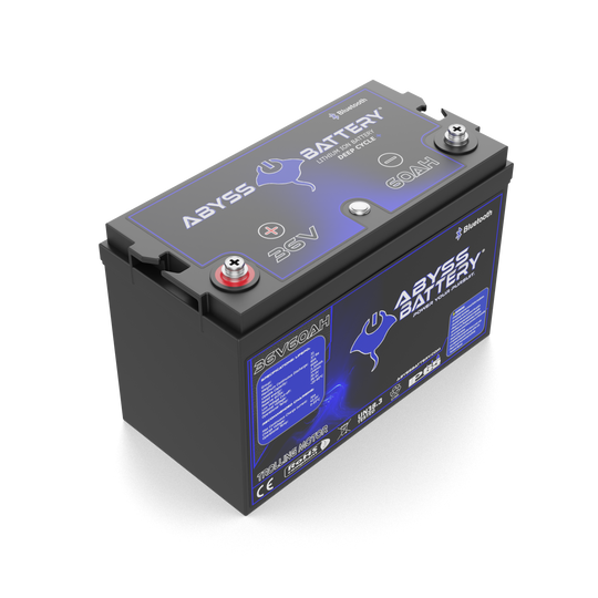 ABYSS® 36V 60Ah Lithium Trolling Motor Battery for marine use.