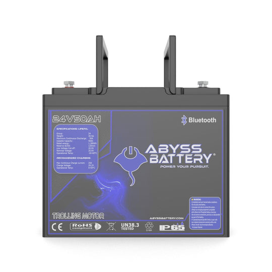 Front View of 24V 50Ah Lithium Trolling Motor Battery